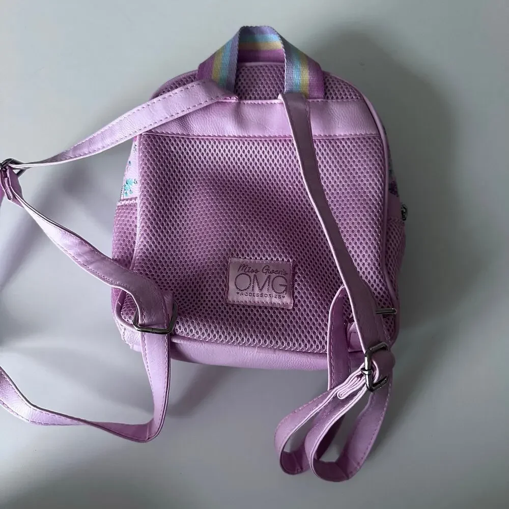 OMG ACCESSORIES Kids' Love Bow Print Mini Backpack In Cotton Candy